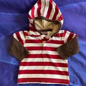 🔥6/$10🔥 Baby Boy Rebels Hooded Long-Sleeved Shirt, 3-6 Months, Stripes